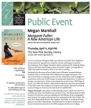 New York Society Library Event - Megan Marshall